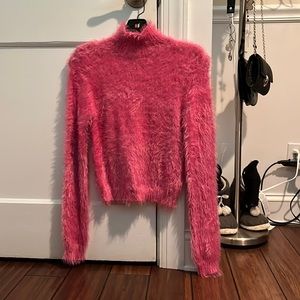 Forever 21 Pink Fur Turtleneck Sweater
